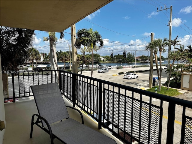 balcony with a water view