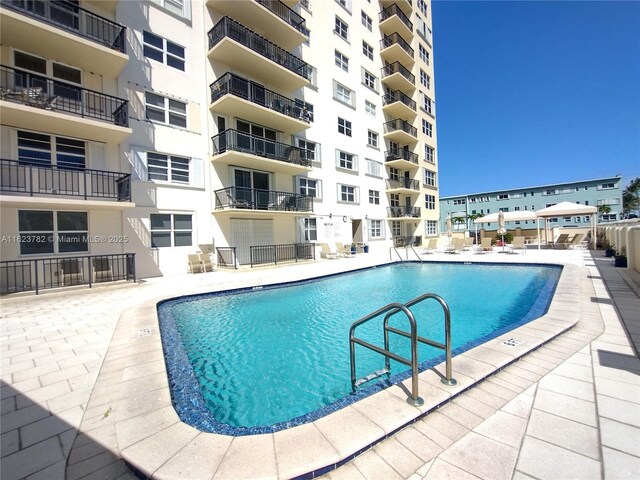 view of pool with a patio area