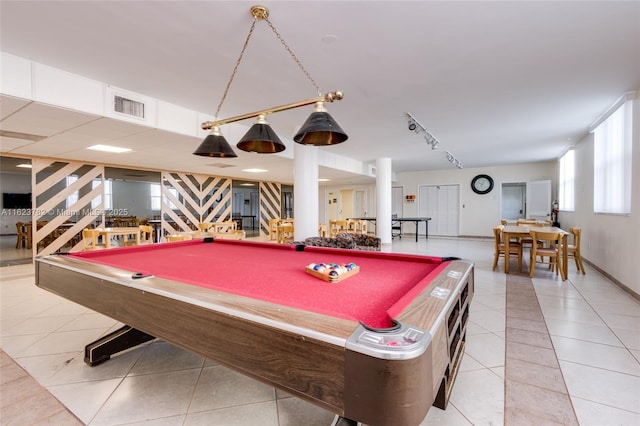 1501 S Ocean Dr Unit 201, Hollywood, FL 33019 - playroom featuring billiards table, light tile patterned flooring, and baseboards