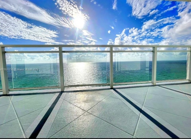 balcony with a water view