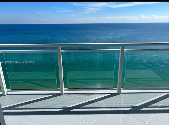 balcony with a water view