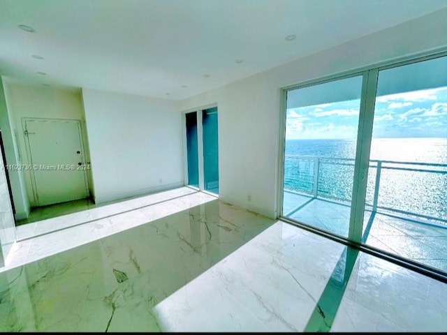 2030 S Ocean Dr Unit 2220, Hallandale Beach, FL 33009 - empty room with a water view and marble finish flooring