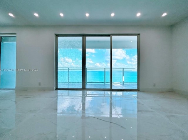 empty room with a water view