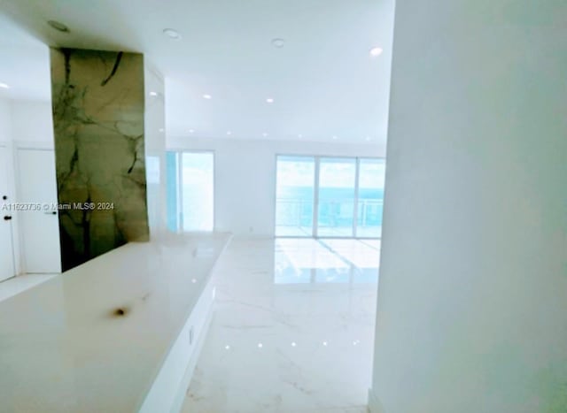 2030 S Ocean Dr Unit 2220, Hallandale Beach, FL 33009 - hallway with marble tiled flooring and recessed lighting