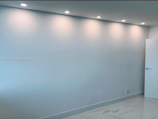 2030 S Ocean Dr Unit 2220, Hallandale Beach, FL 33009 - empty room with recessed lighting, light marble finish floors, and baseboards
