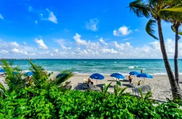 water view featuring a beach view