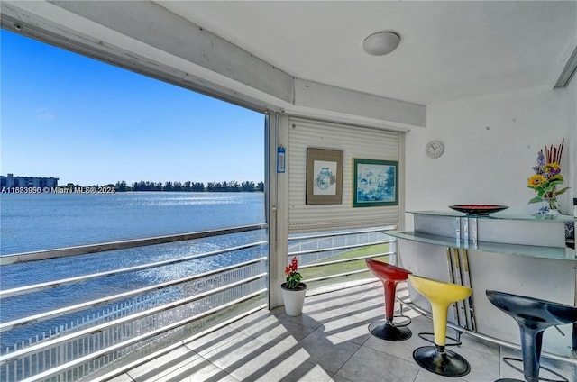 balcony with a water view