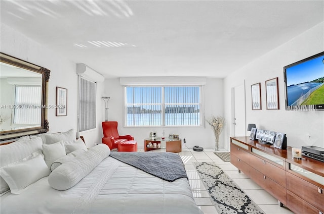 bedroom featuring light tile patterned floors