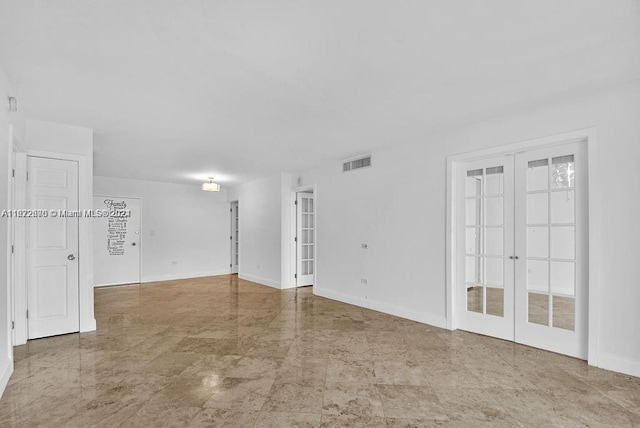 empty room with french doors