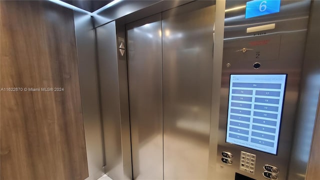 interior details with elevator