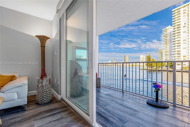 balcony with a water view