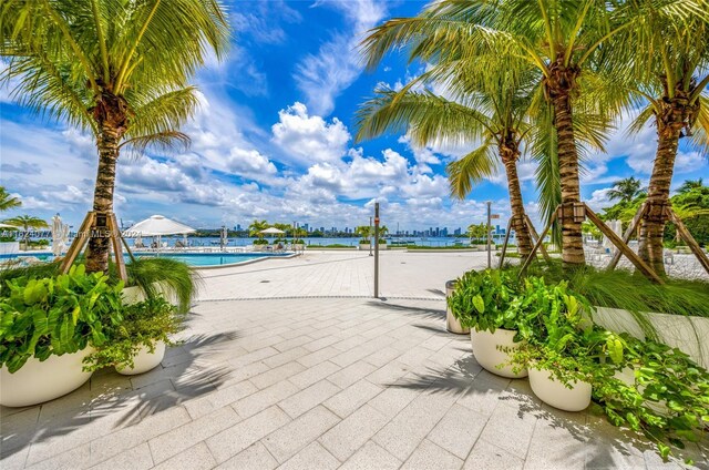 view of patio / terrace with a community pool