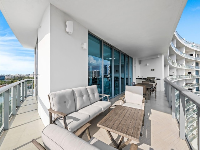 balcony with an outdoor hangout area