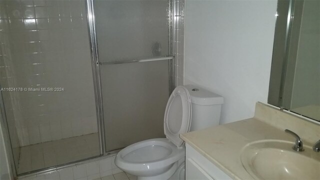 901 Hillcrest Dr Unit 515, Hollywood, FL 33021 - full bathroom with a stall shower, toilet, and vanity