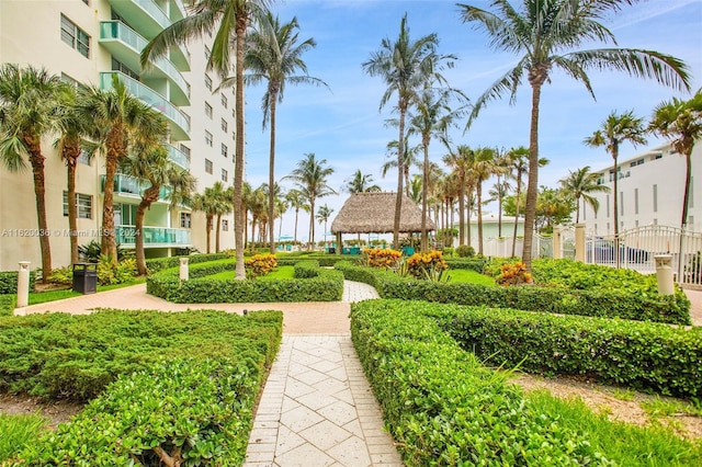 view of property's community with a gazebo