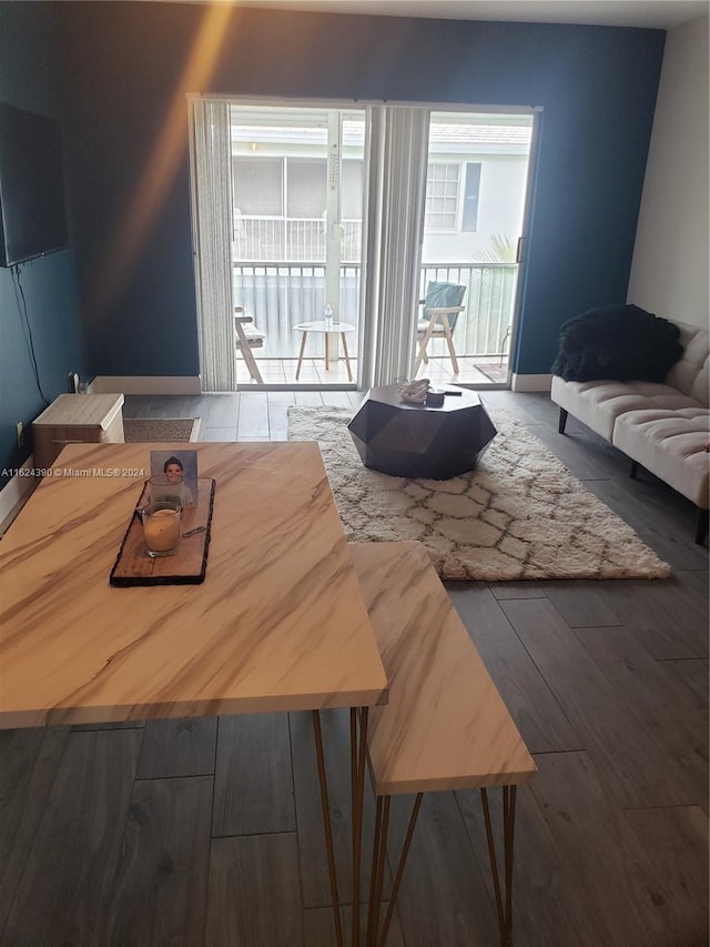 interior space featuring dark hardwood / wood-style floors and a wealth of natural light