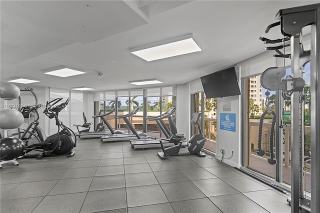 20185 E Country Club Dr Unit 502, Aventura, FL 33180 - workout area featuring expansive windows