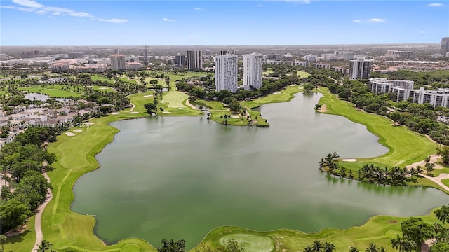 20185 E Country Club Dr Unit 502, Aventura, FL 33180 - aerial view featuring a water view and view of golf course