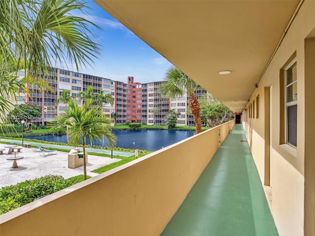 balcony with a water view