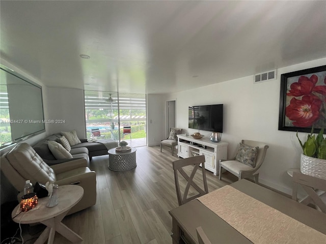 living room featuring hardwood / wood-style flooring