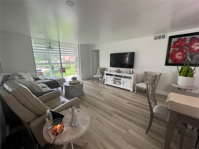 living room featuring wood-type flooring