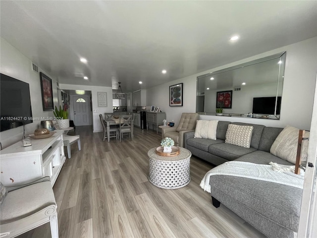 living room featuring hardwood / wood-style flooring