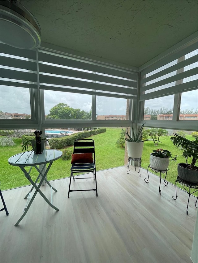 view of unfurnished sunroom