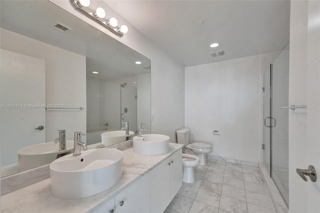 888 Biscayne Blvd Unit 1805, Miami, FL 33132 - full bath with visible vents, a shower stall, and a sink
