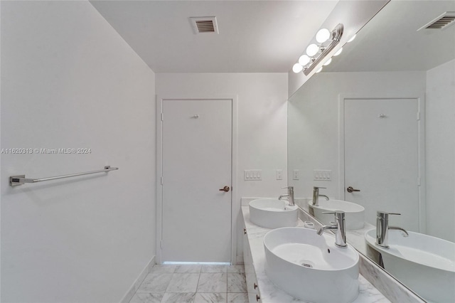888 Biscayne Blvd Unit 1805, Miami, FL 33132 - full bath featuring visible vents, marble finish floor, and a sink