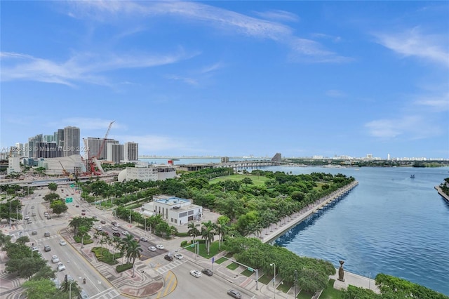 888 Biscayne Blvd Unit 1805, Miami, FL 33132 - drone / aerial view with a view of city and a water view