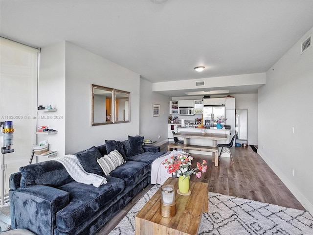 living room featuring hardwood / wood-style flooring