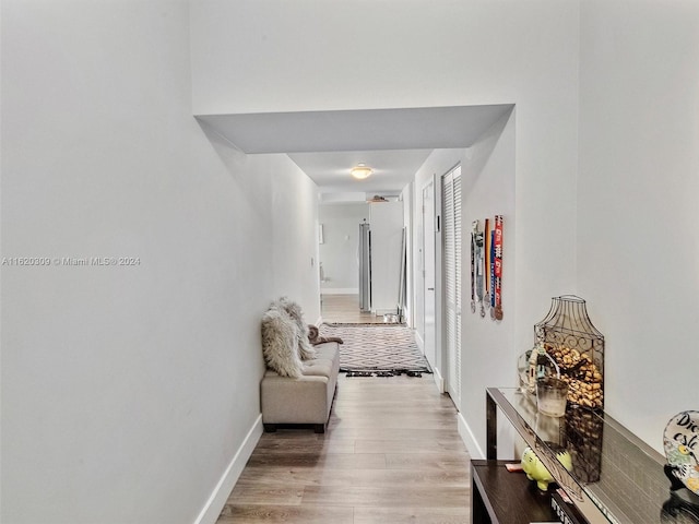 hall featuring wood-type flooring