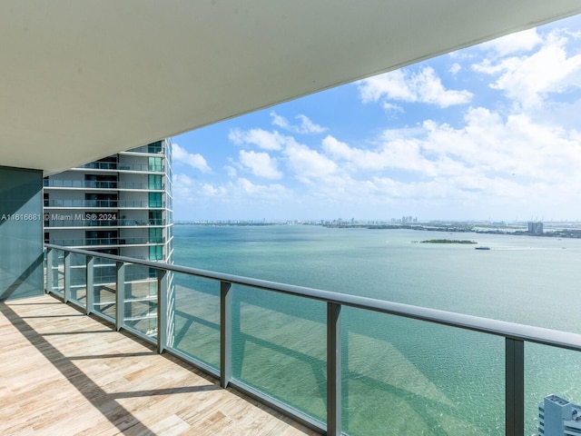 balcony with a water view