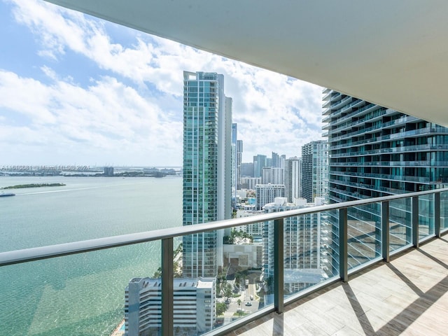 balcony with a water view