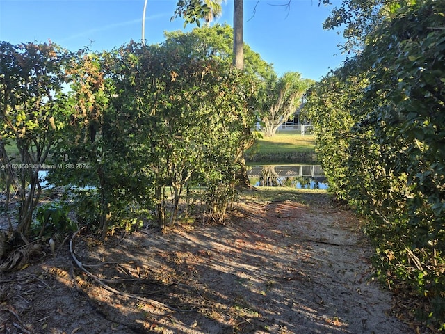 view of yard featuring a water view