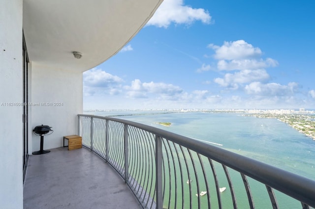 balcony with a water view