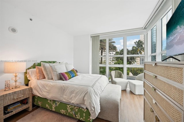 bedroom with hardwood / wood-style floors