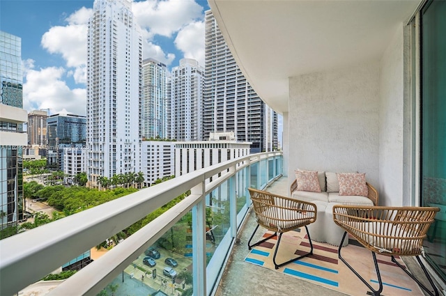 balcony featuring an outdoor living space