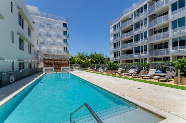 view of pool with a patio