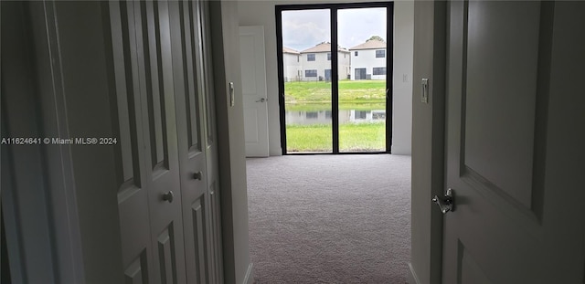 doorway with carpet