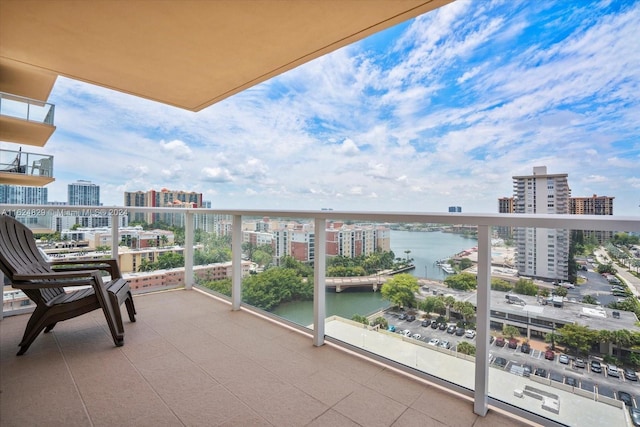 balcony with a water view