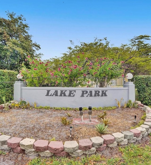 view of community sign