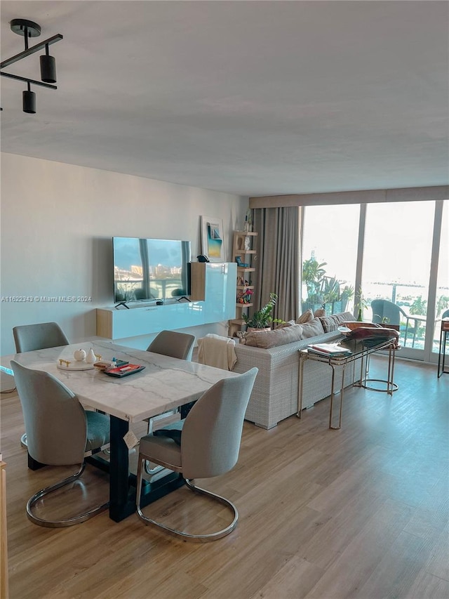 dining room with hardwood / wood-style flooring