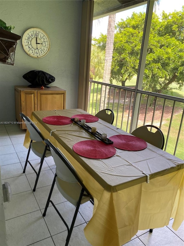 tiled dining area with plenty of natural light