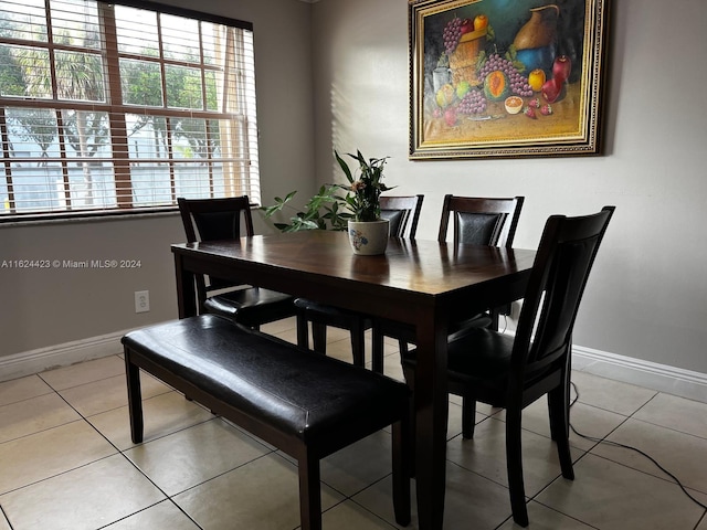 view of tiled dining area