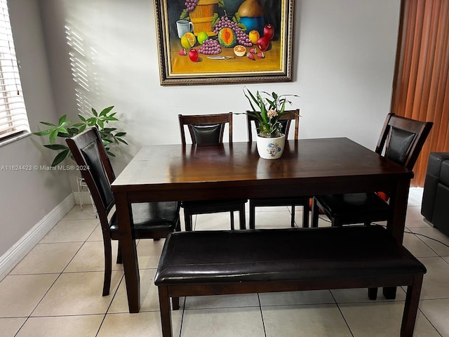 view of tiled dining area