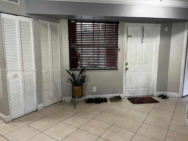 view of tiled foyer