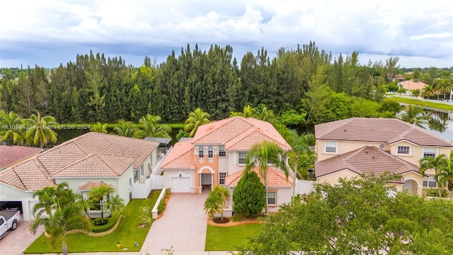 drone / aerial view with a residential view