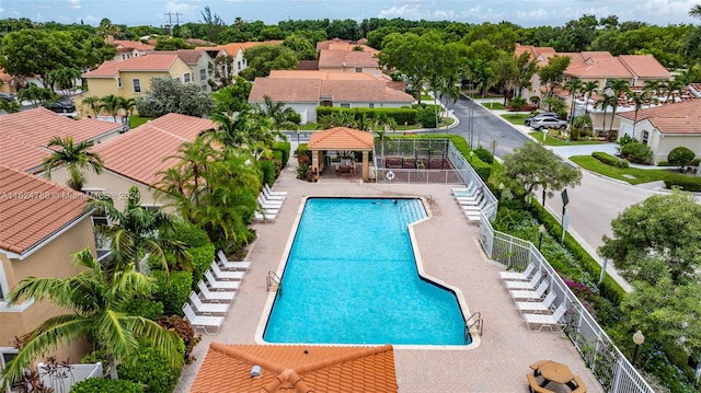 view of pool with a gazebo and a patio area