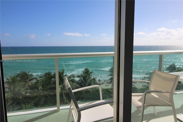 balcony with a water view